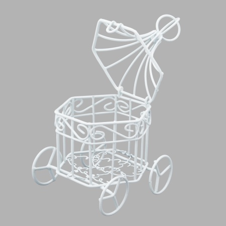 KB3312 Металлическая мини карета, белая 7,5*7*12см Astra&Craft