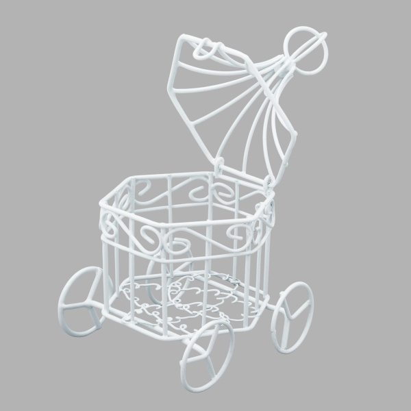 KB3312 Металлическая мини карета, белая 7,5*7*12см Astra&Craft