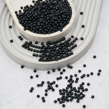 Бусины пластиковые, 'жемчуг', цветные, круглые, 4мм, 25гр, Astra&Craft (046 NL черный)