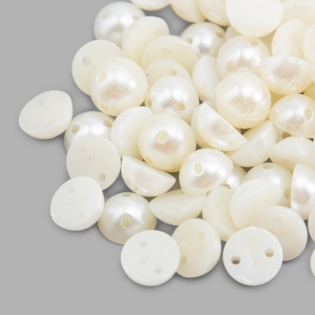 4AR296 Полубусины пластиковые, пришивные 'жемчуг', цвет натуральный, 8мм, 15гр, Astra&Craft