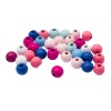 4AR399 Бусины деревянные, цветной микс, круглые, 12мм, 18гр, 30шт/упак, Astra&Craft (Сине-розовый микс)