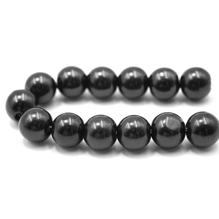 Бусины пластиковые, 'жемчуг', цветные, круглые, 8мм, 25гр, Astra&Craft (046 NL черный)