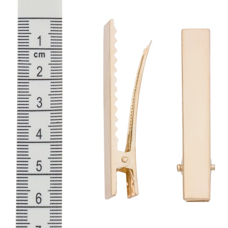 2AR23196 Основа для заколки крокодил, 5,5см, 20 шт/упак, Astra&Craft (золото)