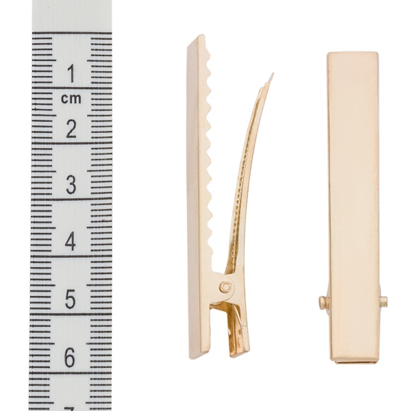 2AR23196 Основа для заколки крокодил, 5,5см, 20 шт/упак, Astra&Craft (золото)