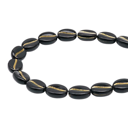 7541 Бусины пластиковые, кофейное зерно, 10*5мм, 50гр Astra&Craft (1 черное+золото)