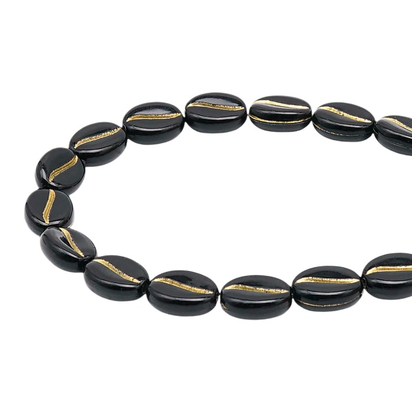 7541 Бусины пластиковые, кофейное зерно, 10*5мм, 50гр Astra&Craft (1 черное+золото)