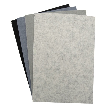 Фетр листовой жесткий ассорти, 3.0мм, 20х30см, 4шт/упак Astra&Craft (7 черный,серый,графит,мраморный)