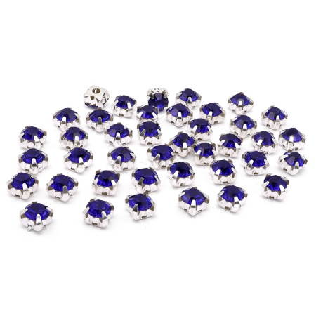 4AR169/176 Хрустальные стразы в цапах/серебро, 6мм, 40шт/упак, Astra&Craft (25 синий)