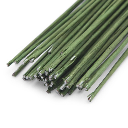 Проволока флористическая, бумажная оплетка, 1,2 мм*60 см, 50 шт. (+/-3 шт.), Astra&Craft (зеленый)