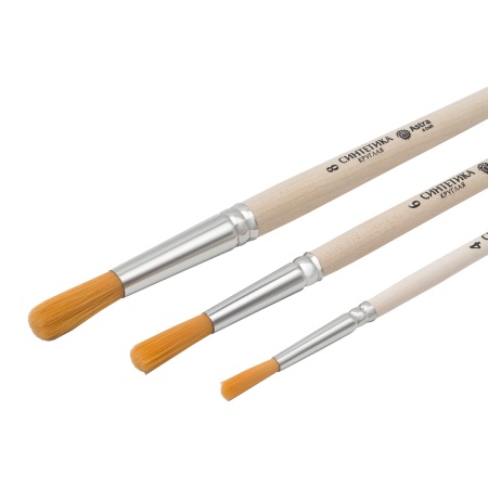 Набор кистей №3, синтетика (круглая №4,6,8), 3шт/уп, Astra&Craft