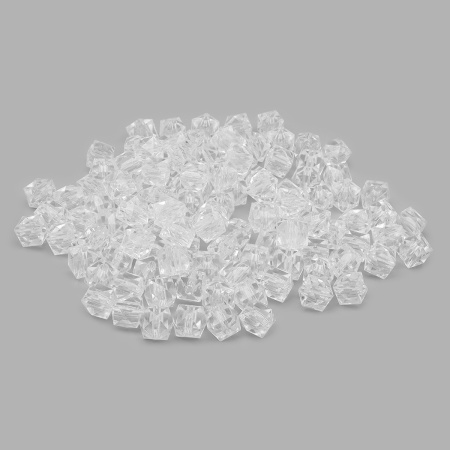 Бусины пластиковые, акрил, прозрач. в цвете, граненый куб, 10мм, 50гр, Astra&Craft (MG.3245-17 прозрачный)