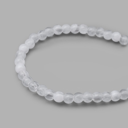 (7728459) Бусины полупрозрачные 2004 пластик, 4мм, 500гр. (033 прозрачный)