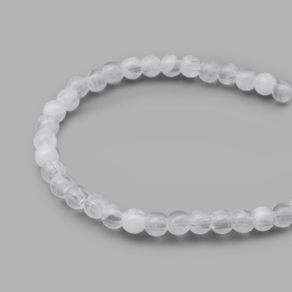 (7728459) Бусины полупрозрачные 2004 пластик, 4мм, 500гр. (033 прозрачный)