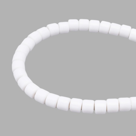 2141 Бусины пластиковые, цилиндр, 5*6мм, 50гр Astra&Craft (017 белый)