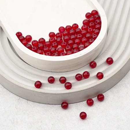 1301149 Бусины стеклянные 'Кракле' 6мм, упак/65шт., Astra&Craft (1 красный)