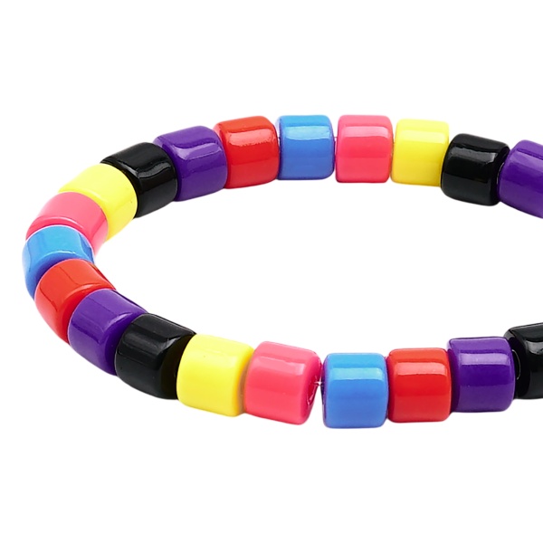 2141 Бусины пластиковые, микс цвета, цилиндр, 5*6мм, 50гр Astra&Craft (Яркий)