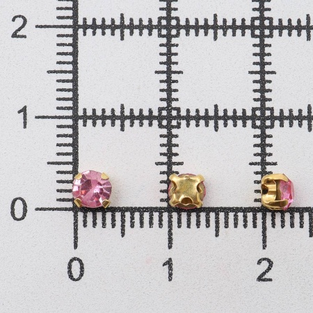 4AR159 /166 Хрустальные стразы в цапах/золото, 4мм, 50шт/упак, Astra&Craft (светло-розовый)