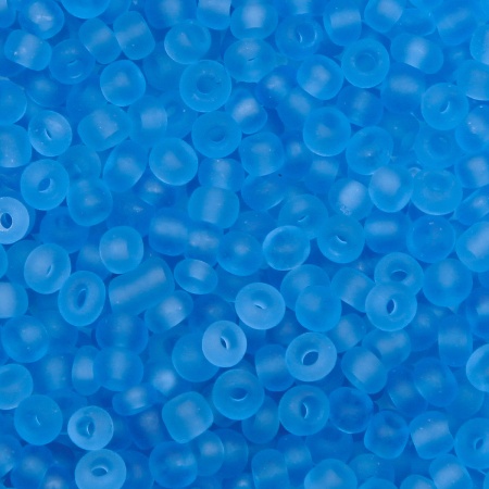 Бисер, (стекло), 11/0, упак./20 гр., Astra&Craft (М3В темно-голубой/прозрачный, матовый)