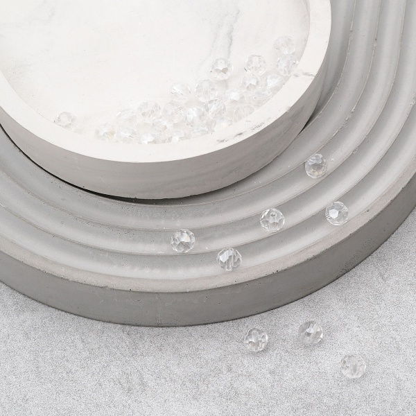 Бусины стеклянные 4*6мм, 30шт/упак Astra&Craft (849 прозрачный АВ)