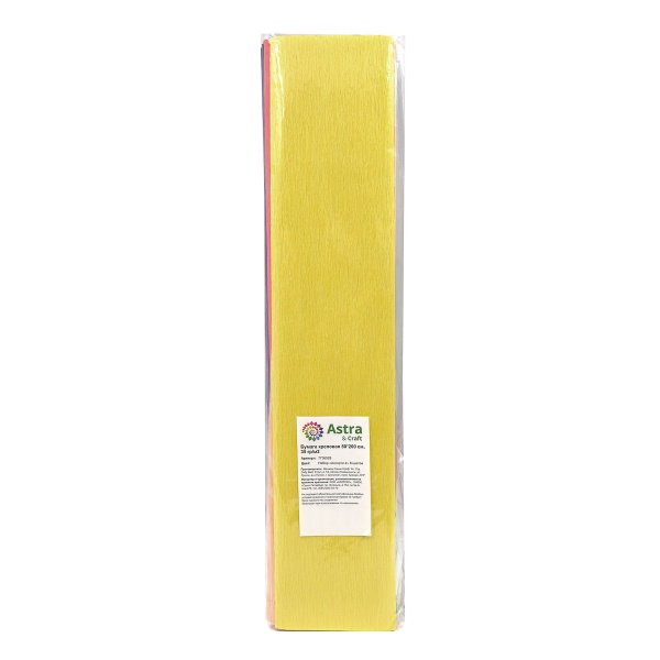 Набор бумаги гофрированной крепированной, 50*200 см, 35 гр/м2, 8 цветов 'Ассорти 4' Astra&Craft