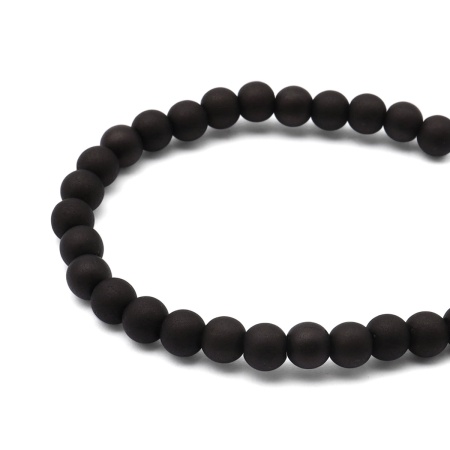 (7728462) Бусины полупрозрачные 2006 матовые, 6мм, 500гр. (034 черный)