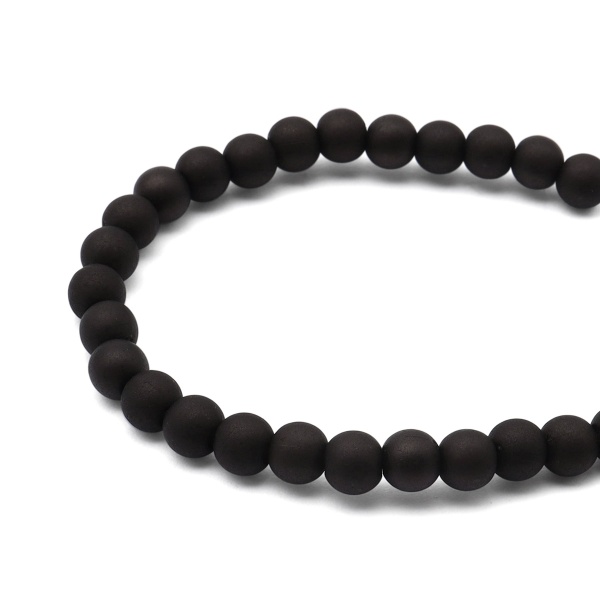 (7728462) Бусины полупрозрачные 2006 матовые, 6мм, 500гр. (034 черный)