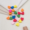 4AR405 Бусины деревянные, цветной микс, сердечки, 15гр, 15шт/упак, Astra&Craft (яркий микс)