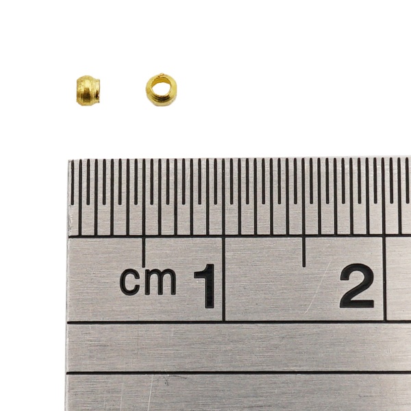 Зажимные бусины 2мм, 100шт/уп, Astra&Craft (золото)