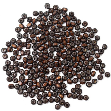 Бусины деревянные,натуральные, круглые, 10мм, 50гр, 160(+/-5)шт/упак, Astra&Craft (т.коричневый)