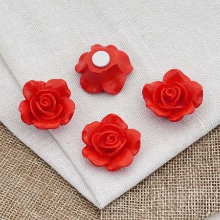 LR15-4627 Декор для рукоделия 'Роза', красный, 4 шт/упак
