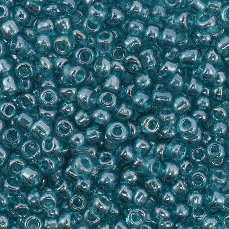 Бисер, (стекло), 11/0, упак./20 гр., Astra&Craft (121А бирюза/прозрачный, глянцевый)