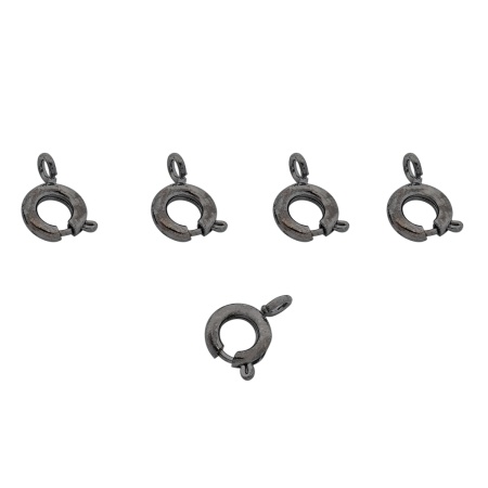 4AR239 Замок для бус кольцо 6мм, 5шт/упак, Astra&Craft (Черный никель)