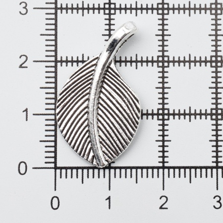 4AR2070 Подвеска металлическая листик, 28 мм, 2 шт/упак, Astra&Craft