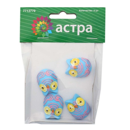 LR15-4601 Декор для рукоделия 'Сова', 4 шт/упак