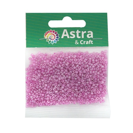 Бисер, (стекло), 11/0, упак./20 гр., Astra&Craft (155 розовый/жемчужный)