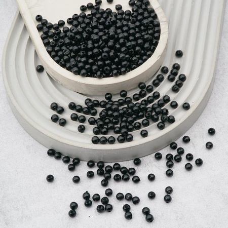 Бусины пластиковые, 'жемчуг', цветные, круглые, 5мм, 25гр, Astra&Craft (046 NL черный)