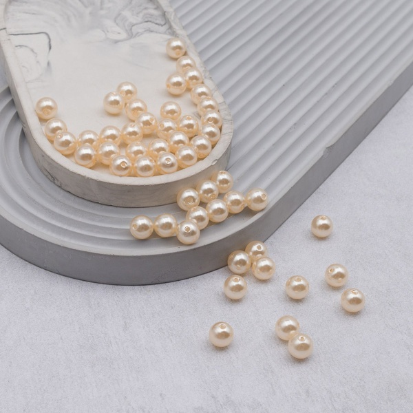 Бусины пластиковые, 'жемчуг', цветные, круглые, 10мм, 25(+/-3)гр, Astra&Craft (005 NL бежевый)