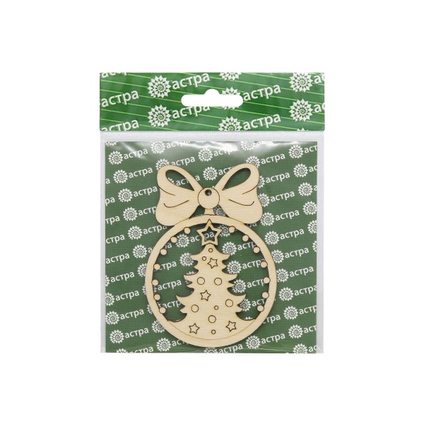 L-1332 Деревянная заготовка Игрушка с елочкой внутри 9,5*6,7*0,3см Astra&Craft