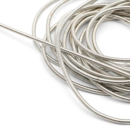 КМ002НН1 Канитель гладкая матовая Матовое серебро 1 мм 5 грамм +/- 0,1 гр.