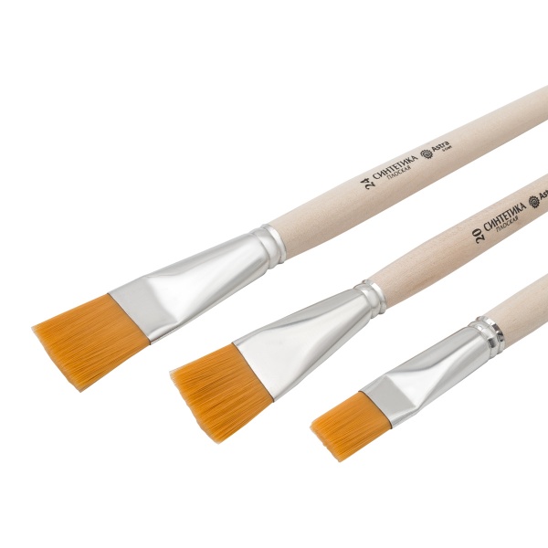 Набор кистей №1, синтетика (плоская №16,20,24), 3шт/уп, Astra&Craft