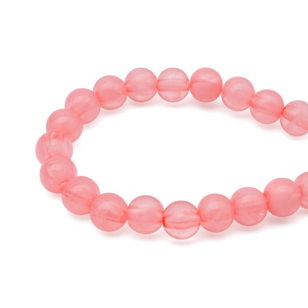 2008 Бусины пластиковые, полупроз., цветные, круглые, 8мм, 20гр, 70(+/-5)шт/упак, Astra&Craft (006 персиковый)