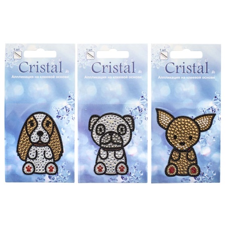 Набор аппликаций на клеевой основе 'Щеночки 1', 3шт, Cristal