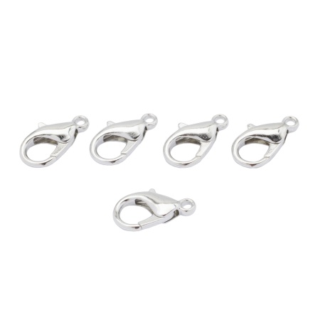 4AR235 Замок для бус карабин 14мм, 5шт/упак, Astra&Craft (Никель)