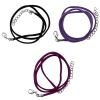 Набор замшевых шнурков для кулонов и подвесок с замком 45см, d-2мм, 3шт, черно-фиолетовый, Astra&Craft