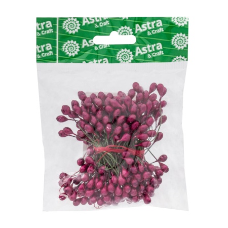 AR561 Тычинки для искусственных цветов 0,5*6см (вес 50гр +/-3 гр) 125шт/упак (бордовый)