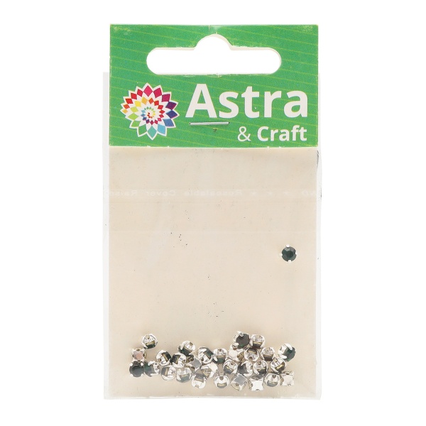 СЦ016НН44 Хрустальные стразы в цапах круглые (серебро) изумруд 4*4мм, 29-30шт/упак Astra&Craft