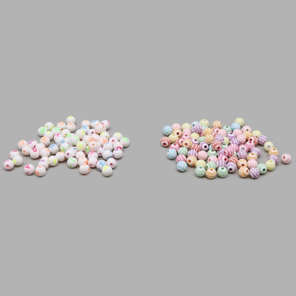 CN2038-6579 Бусины 'Орнамент и английский алфавит' круглые, пластик, 2*20гр Astra&Craft