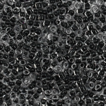 Бисер, (стекло), 11/0, упак./20 гр., Astra&Craft (138B прозрачный с черным центром)