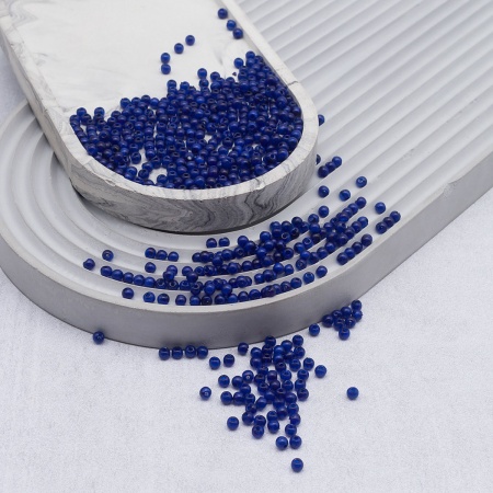 2004 Бусины пластиковые, полупроз., цветные, круглые, 4мм, 20гр, 600(+/-20)шт/упак, Astra&Craft (AD060 ярко синий)