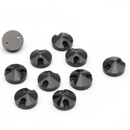 4AR179/180/181 Хрустальные стразы пришивные круглые 10мм, 10шт/упак Astra&Craft (CY008 черный)